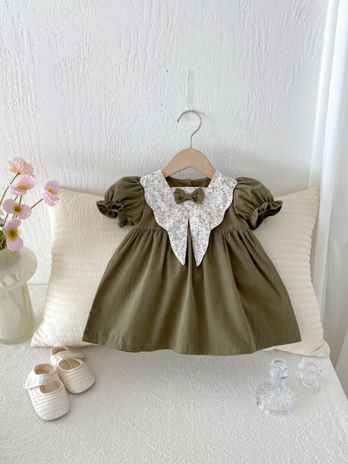 Children's Super Fashionable Skirt Floral Doll Collar Children's Dress