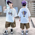 Children's Boys Summer Pu Clothing Medium Big Western Style Children's Suit
