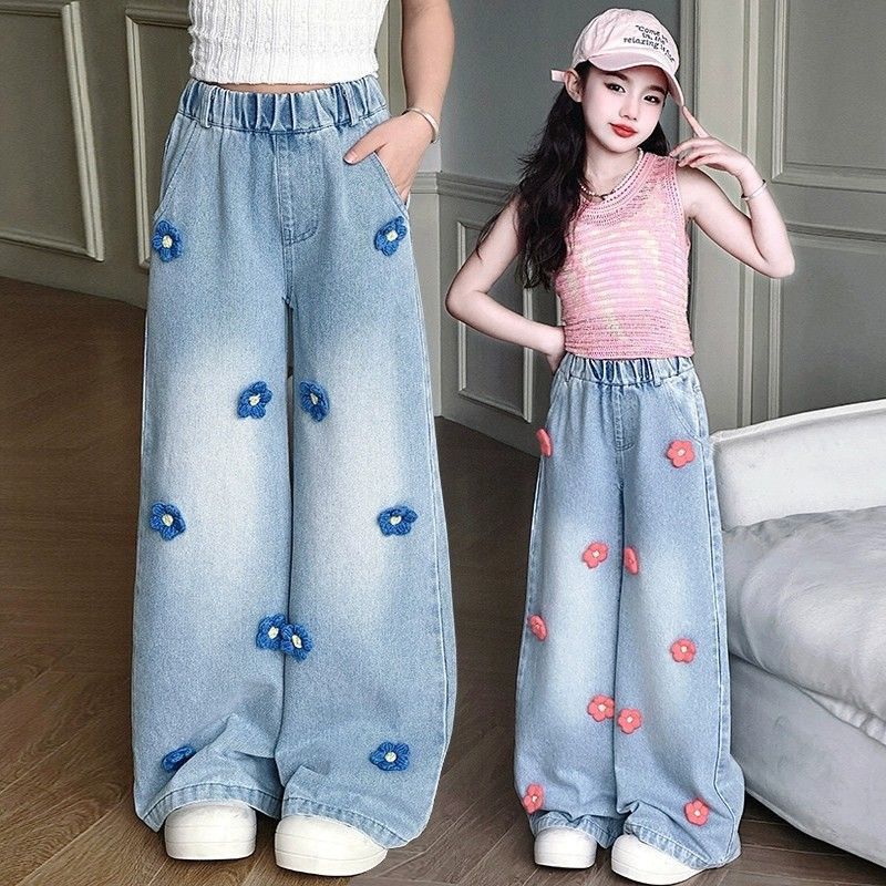 Children's Medium Big Jeans Loose Western Style Children's Pants