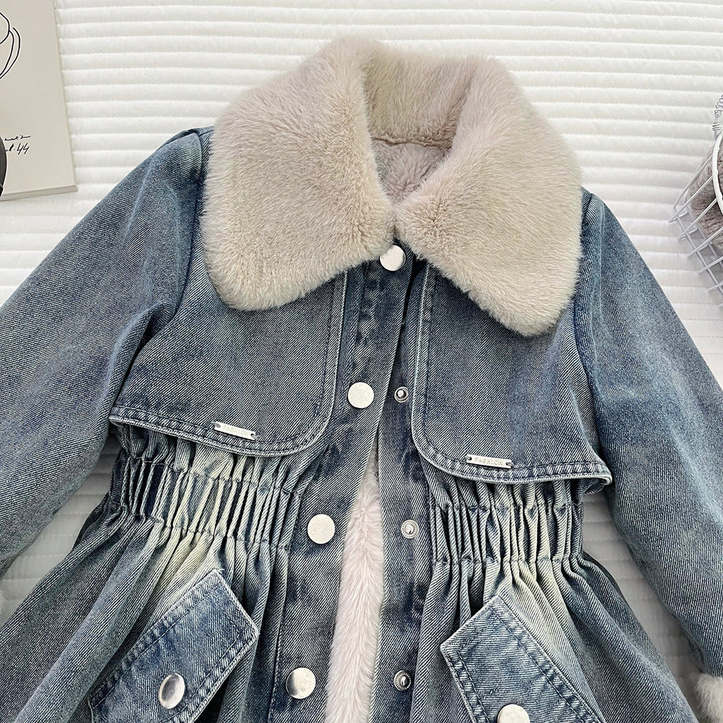 Children's Fleece Thick Trench Coat Winter Clothes Western Children's Dress