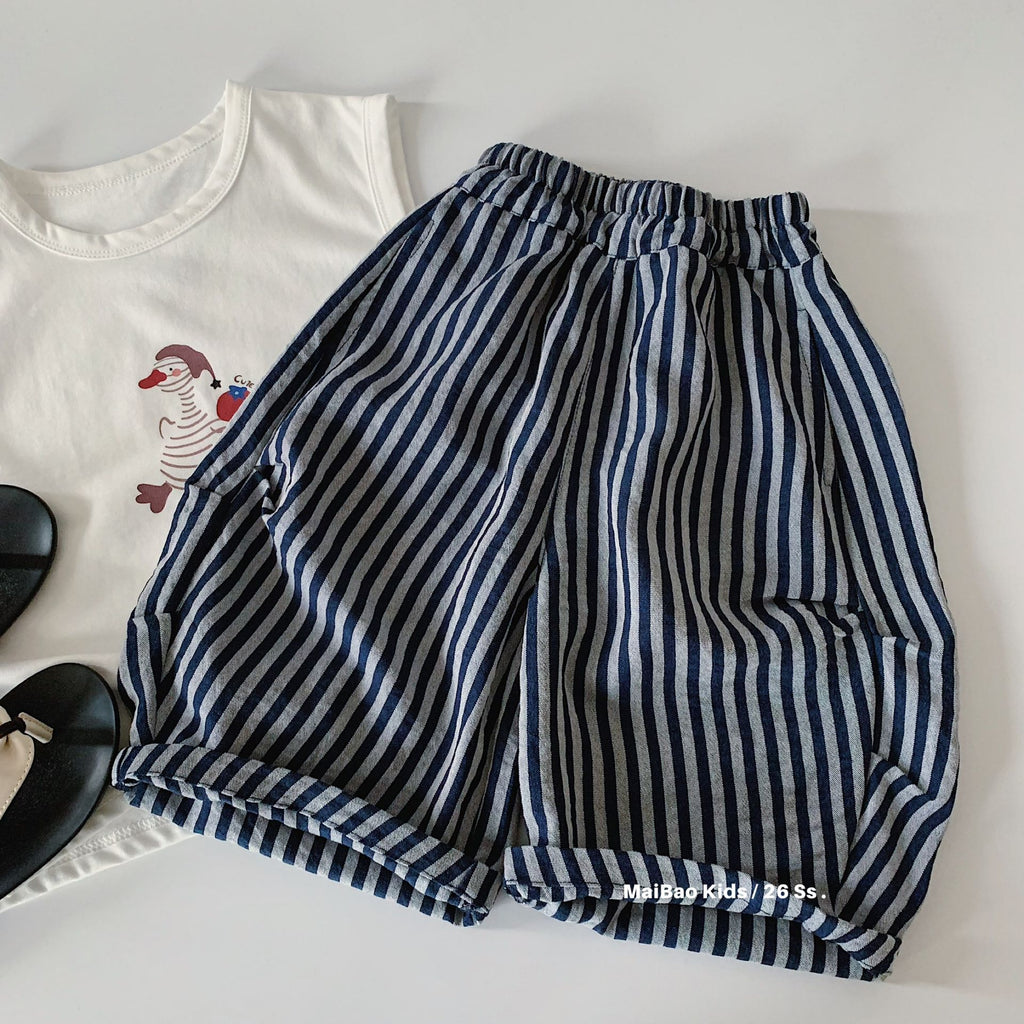 Children's Boy Summer Vertical Stripes Western Style Children's Pants