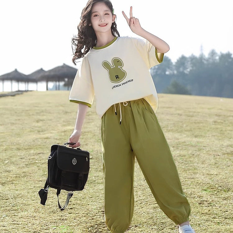 Children's Short Sleeve T-shirt Young Teen Clothing Children's Suit