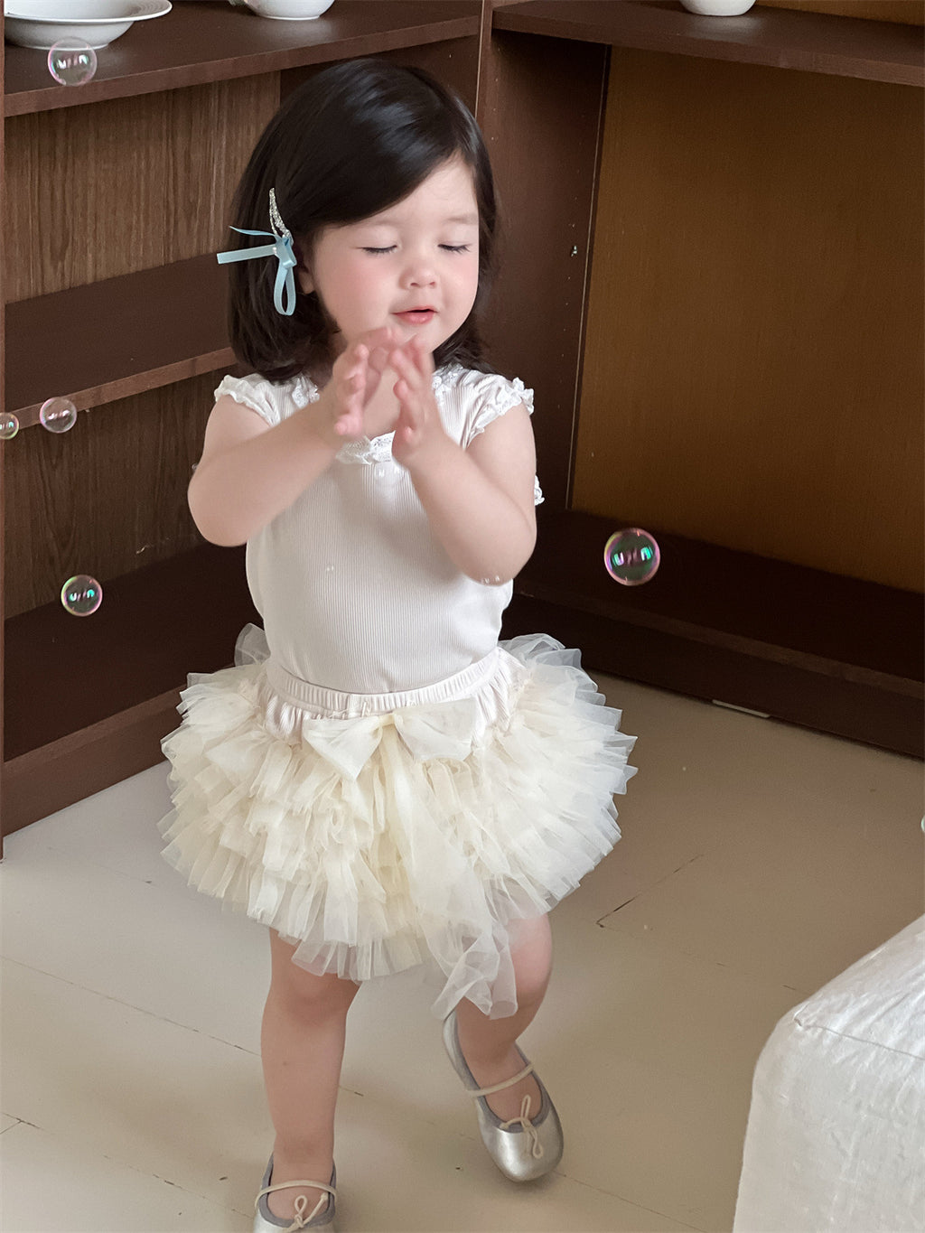 Children's Thin Skirt Clothing Korean Style Lace T-shirt Children's Suit