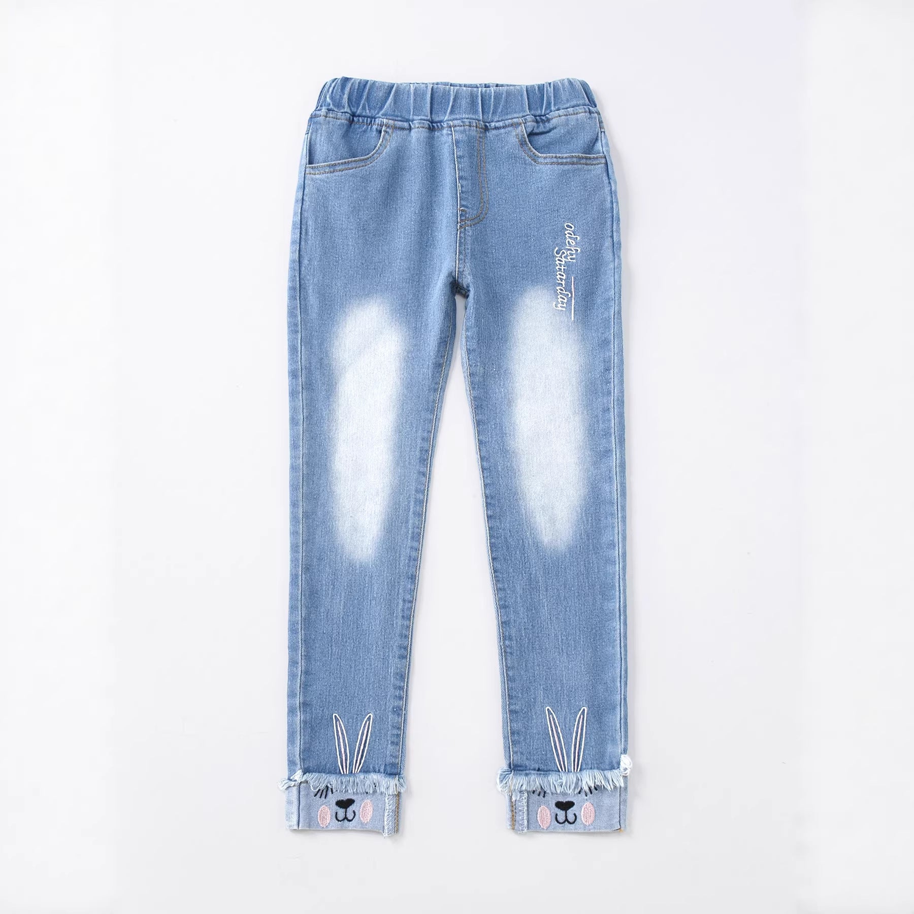 Children's Korean Style Jeans Bottoming Trousers Medium Large Children's Pants