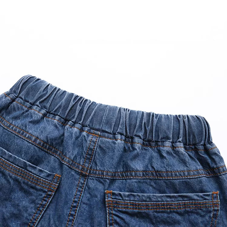 Children's Summer Boy's Denim Shorts Middle Big Cropped Children's Pants