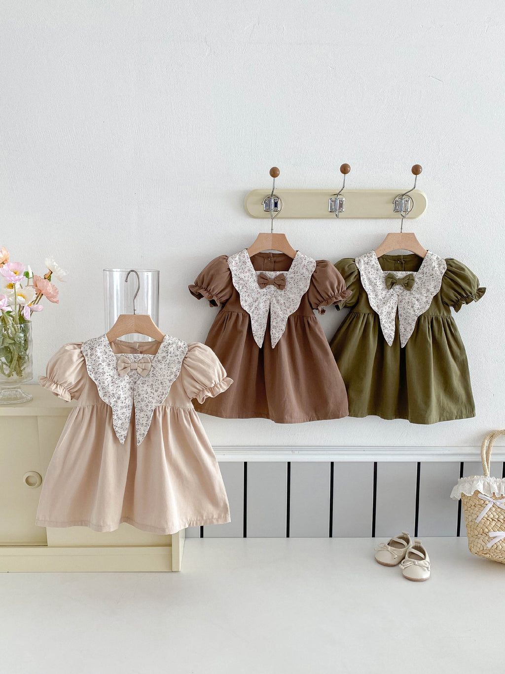 Children's Super Fashionable Skirt Floral Doll Collar Children's Dress