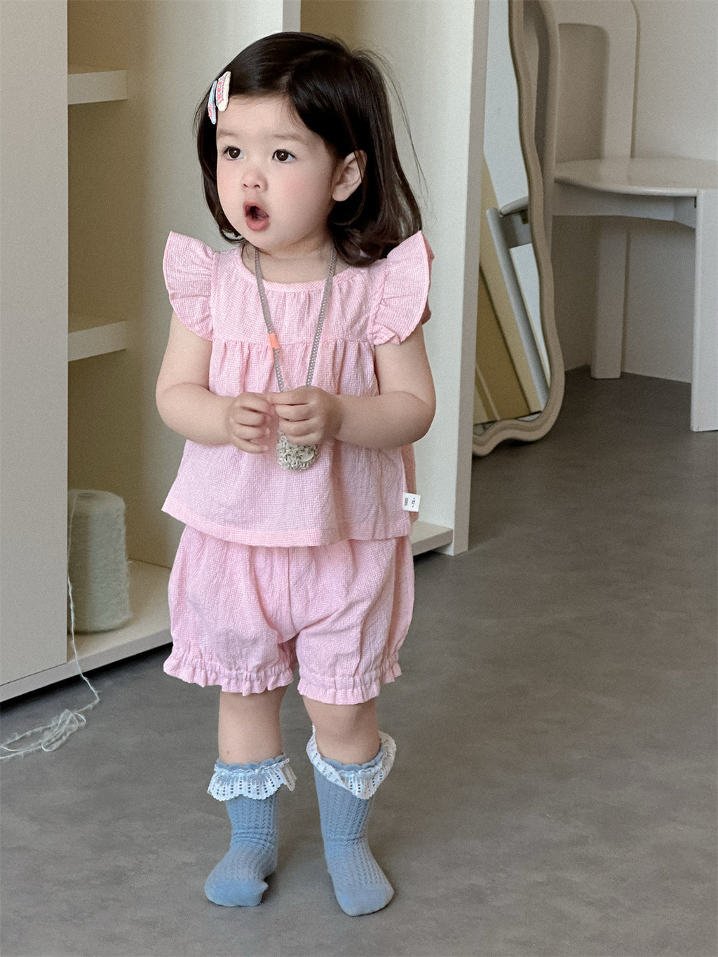 Children's Summer Clothes Thin Clothing Korean Style Fungus Shoulder Sleeveless Children's Suit