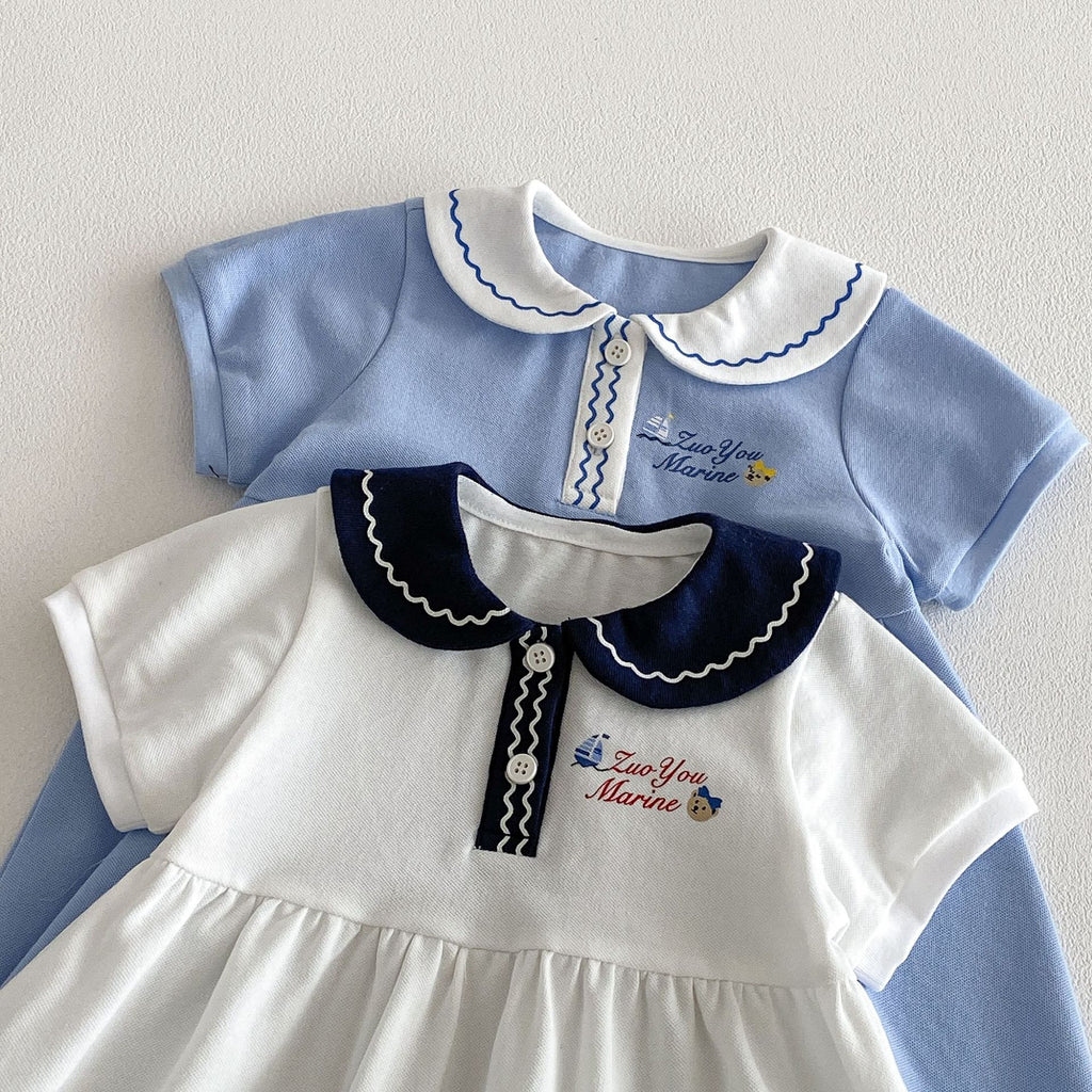 Style Summer Doll Collar Cartoon Princess Korean Children's Dress