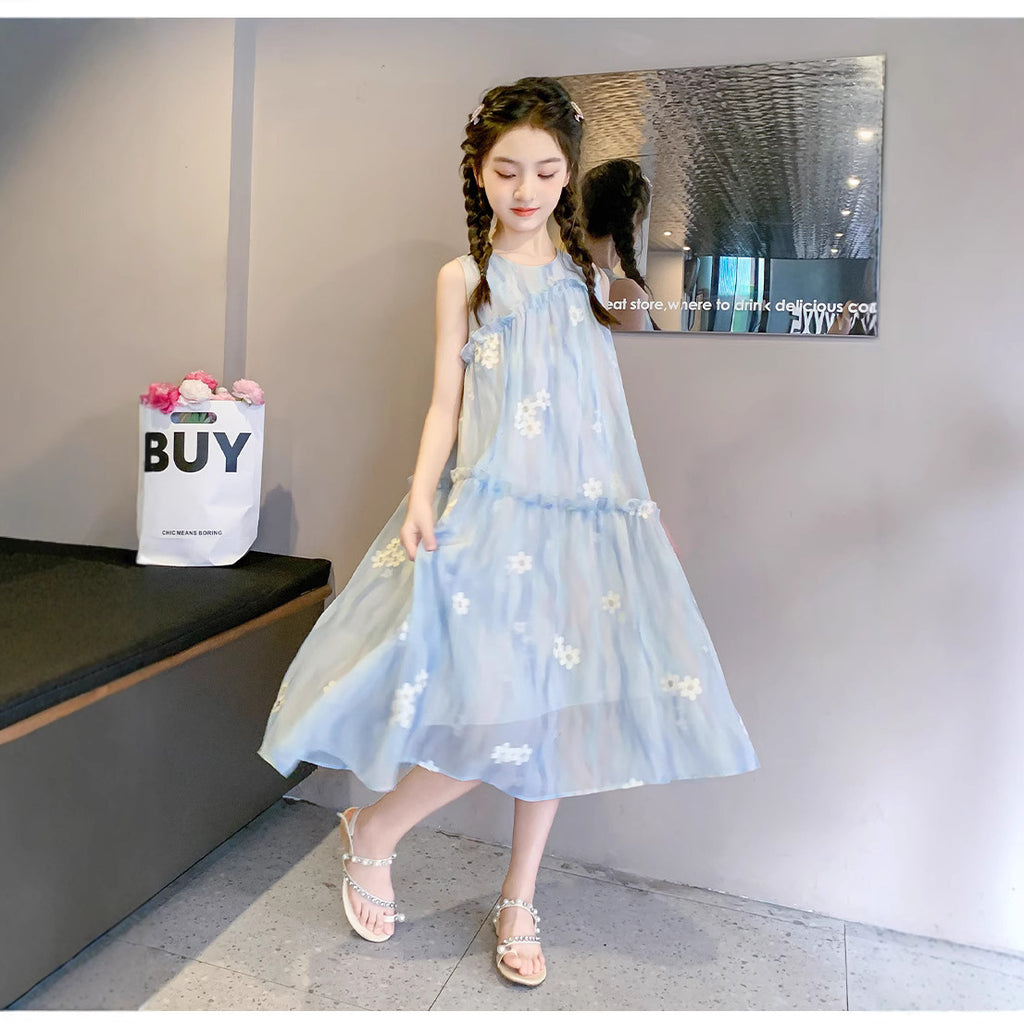 Summer Fashionable Medium Large Chiffon Vest Children's Dress