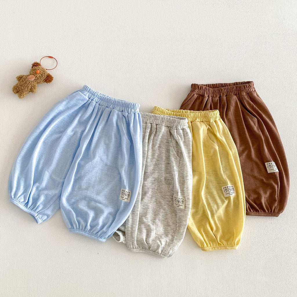 Children's Labeling Anti Mosquito Summer Thin Korean Style Solid Color Breathable Children's Pants