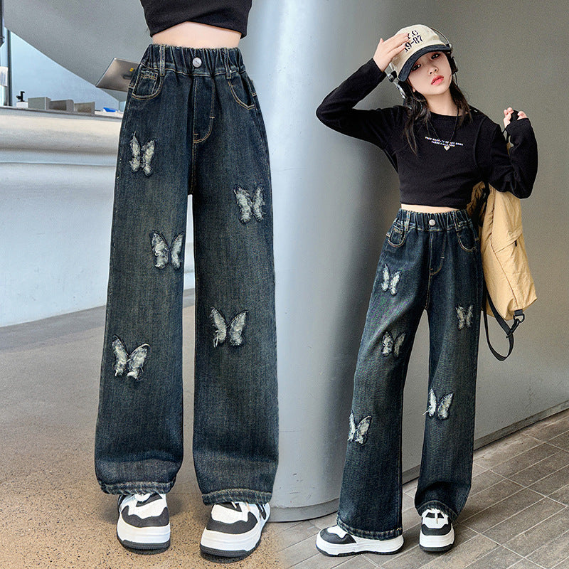 Children's Jeans Middle Big Loose Western Style Children's Pants