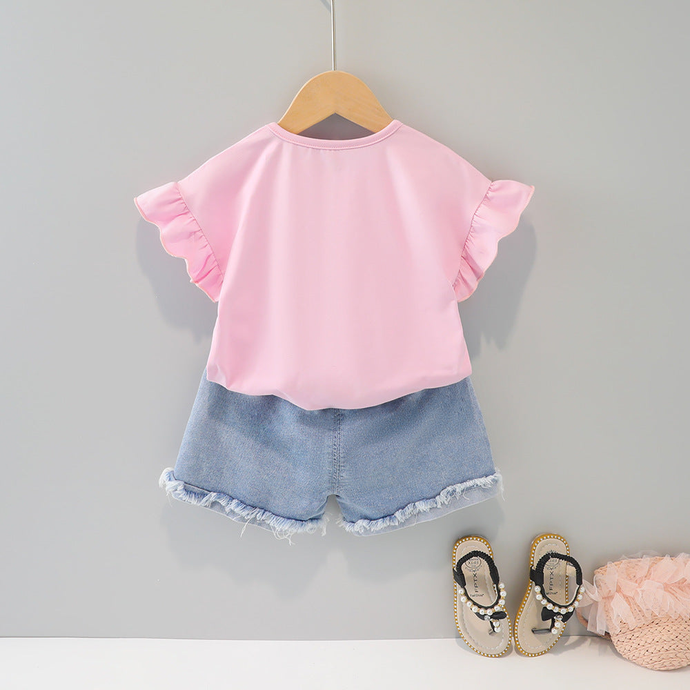Children's Summer Short Sleeve Clothing Bunny Cartoon Children's Suit