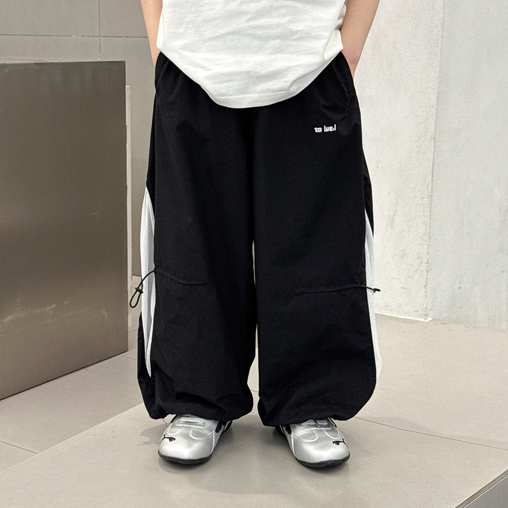 Children's Fashionable Simple Letter Splicing Design Versatile Casual Two-color Children's Pants