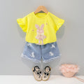 Children's Summer Short Sleeve Clothing Bunny Cartoon Children's Suit