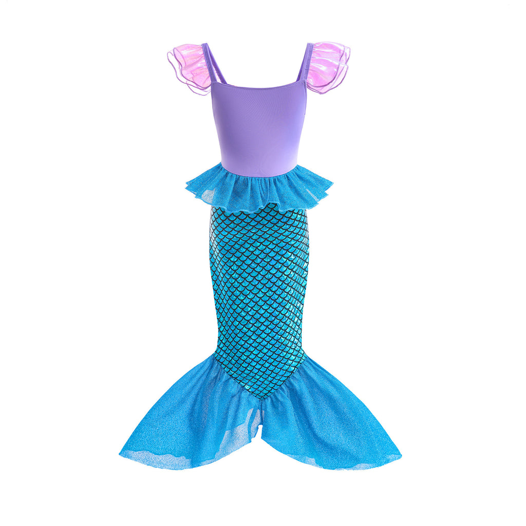 Children's Mermaid Flying Sleeve Sequins Western Style Children's Dress