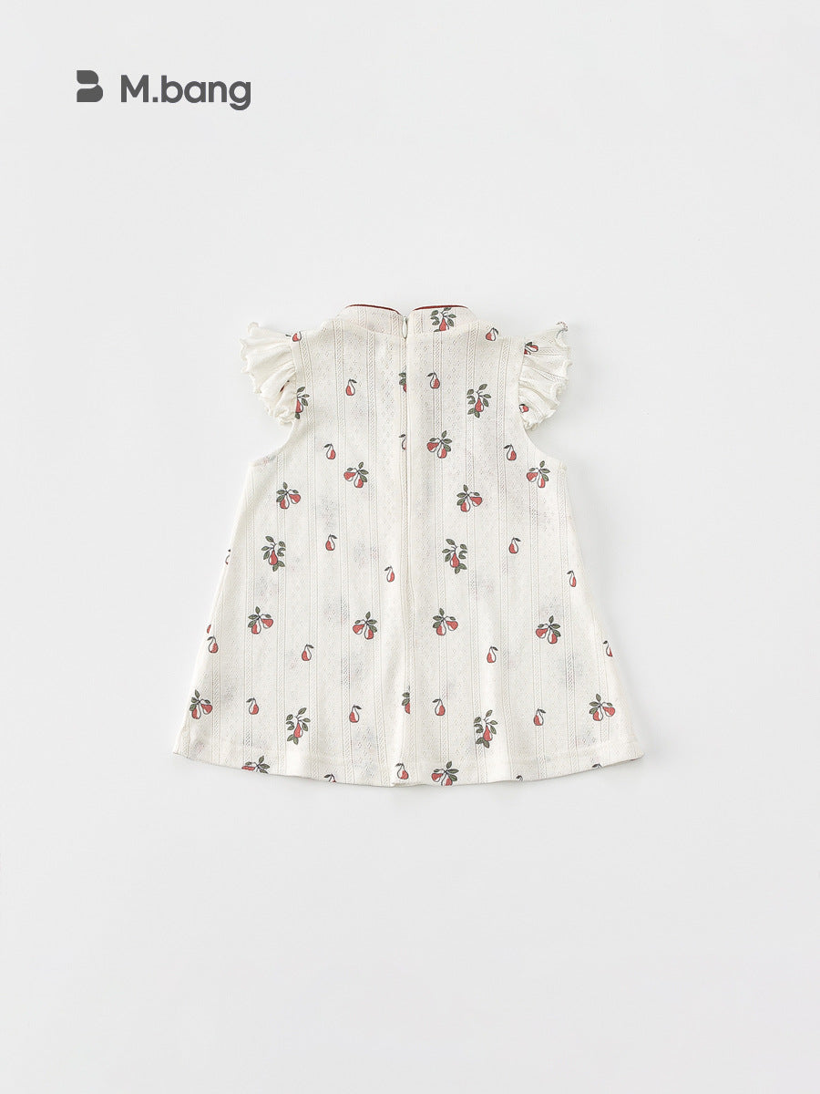 Children's Clothing Summer Ethnic Buckle Cheongsam Sisters Outfit National Children's Dress
