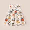 Women's & Children's Vest Skirt Lightweight Breathable Sleeveless Cotton Antibacterial Pleated Children's Dress