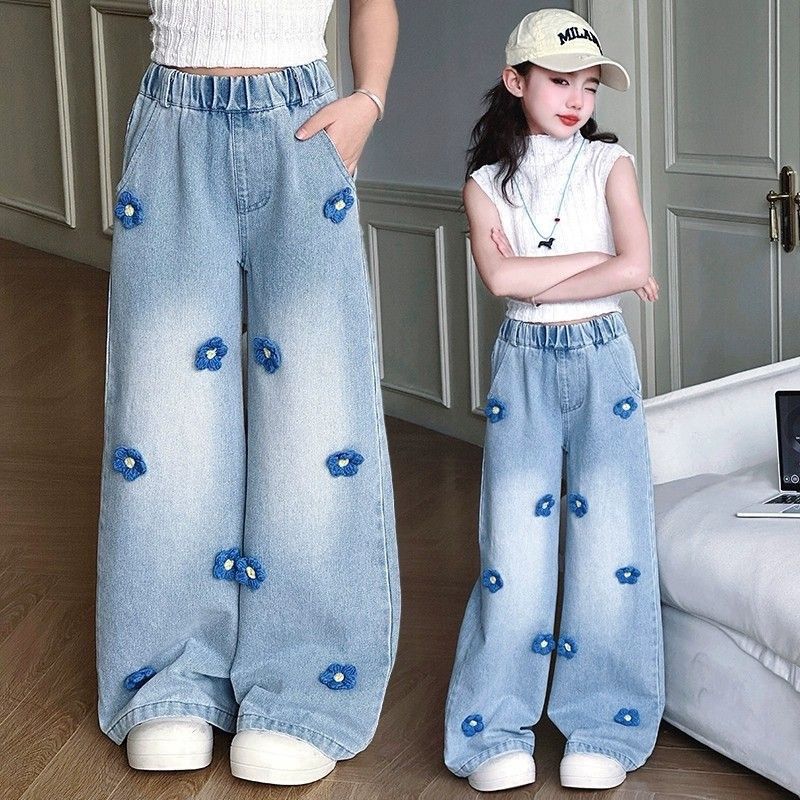 Children's Medium Big Jeans Loose Western Style Children's Pants