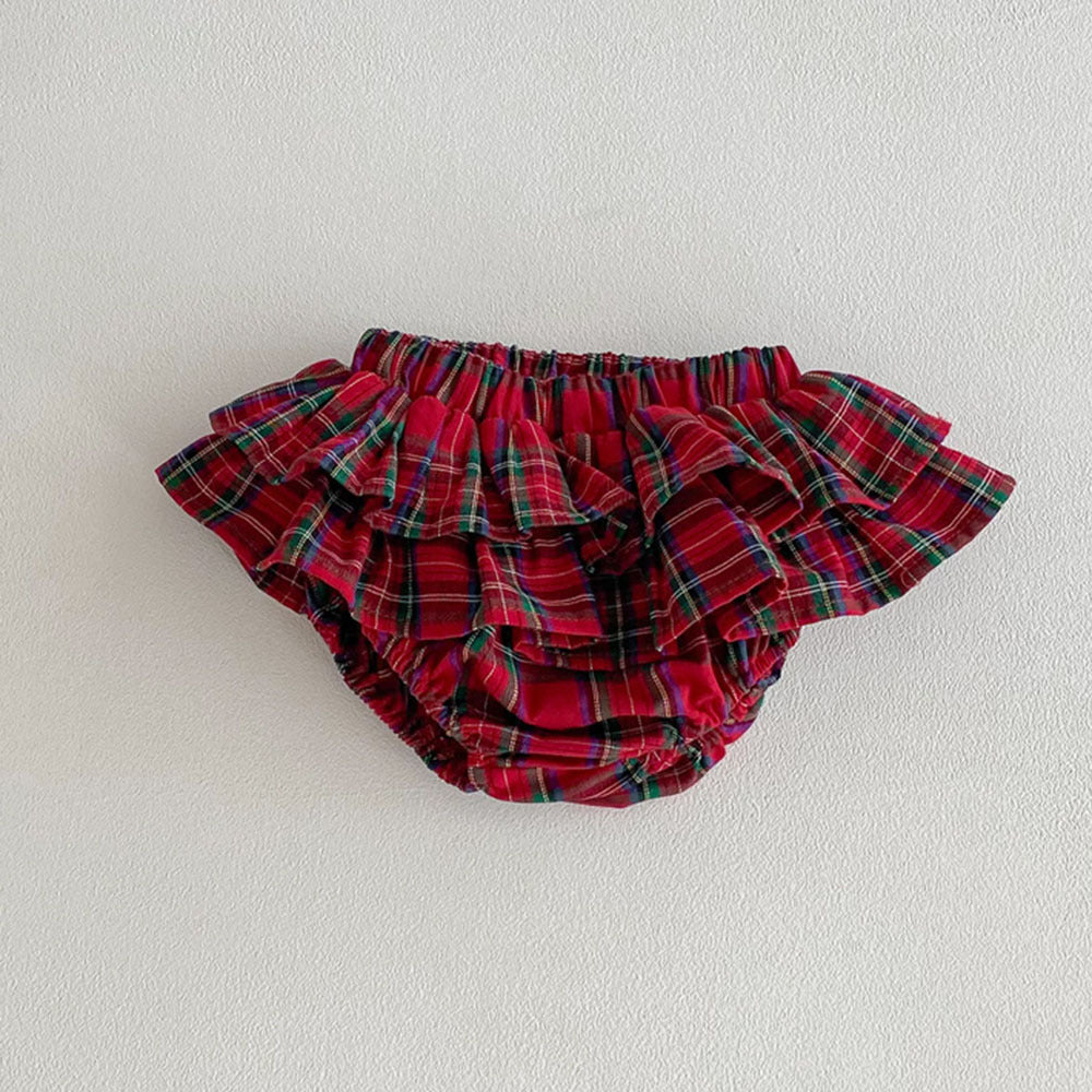 Cake Skirt Trousers Christmas Infant Red Plaid Large Children's Pants