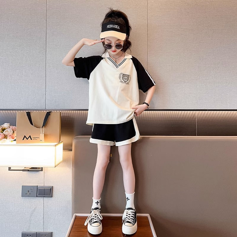 Children's Summer Trendy Short Sleeve Western Style Shorts Children's Suit