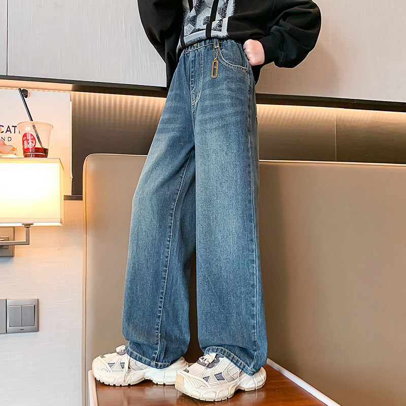 Children's Jeans Autumn Trendy Middle Big Korean Style Children's Pants