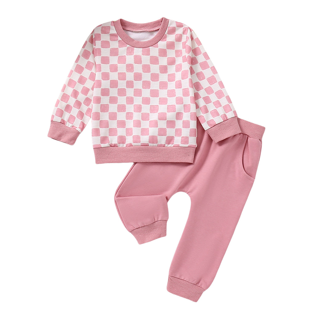 Children's Plaid Long-sleeved Trousers Pocket Boys To Children's Suit