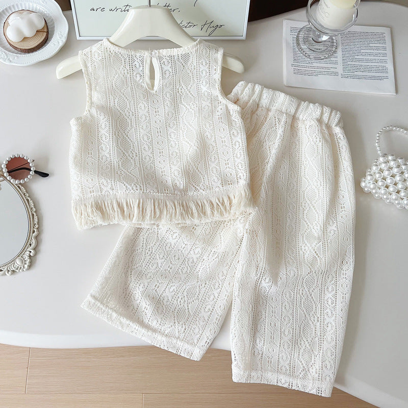 Hollow Western Knitted Breathable Vest Fashionable Children's Suit