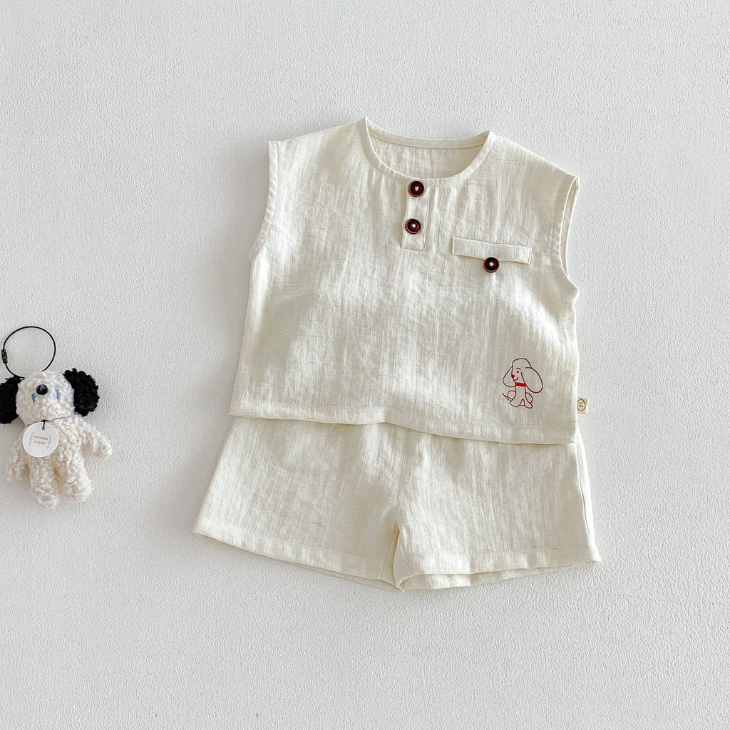 Summer Fashion Cartoon Printed T-shirt Korean Children's Suit