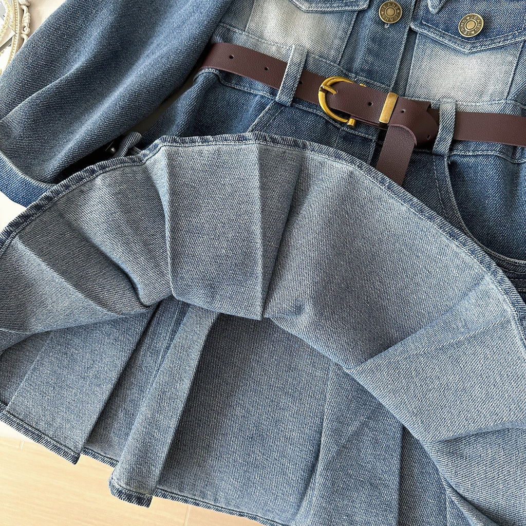 Classic Children's Autumn Denim Korean Princess Children's Dress