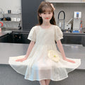 Children's Summer Beautiful Thin Western Style White Children's Dress