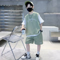 Children's Boys Summer Short-sleeved Handsome Fried Street Children's Suit