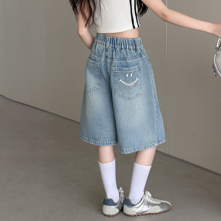 Children's Thin Denim Medium Large Back Pocket Children's Pants