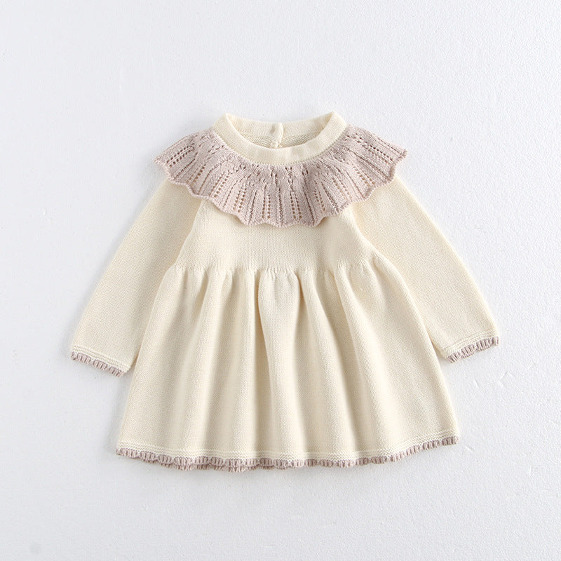Babies Autumn Clothing Knitted Sweater Princess Fashion Super Cute Children's Dress