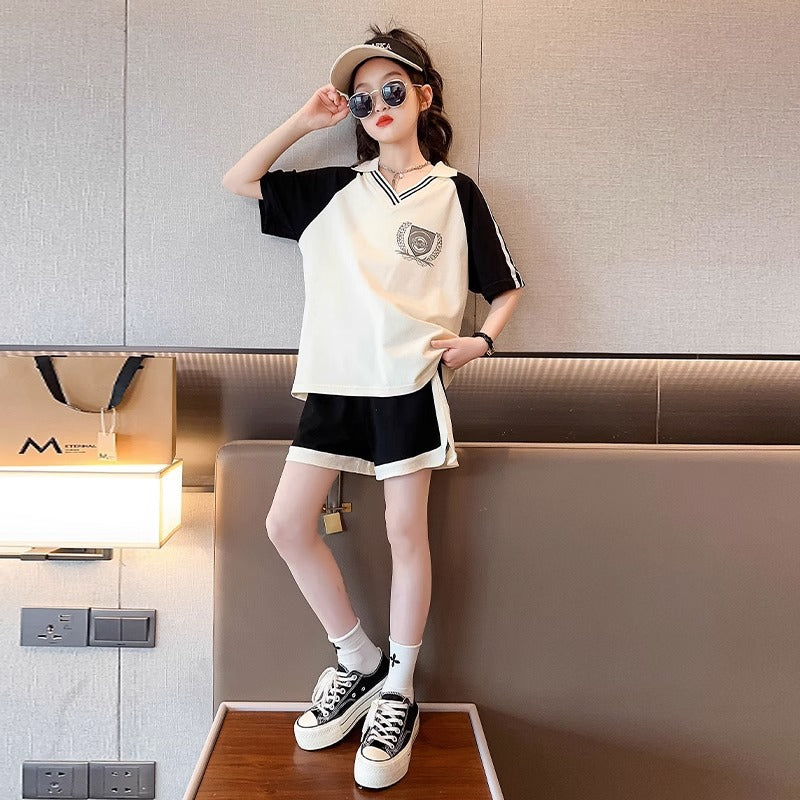 Children's Summer Trendy Short Sleeve Western Style Shorts Children's Suit