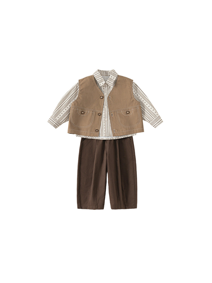 Three-piece Collection Korean Style Clothes Boys Children's Suit