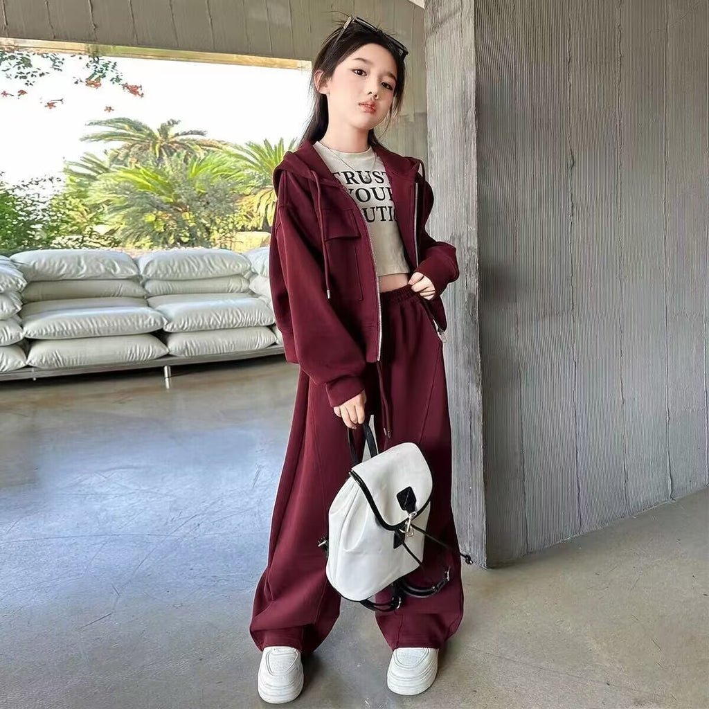 Children's Casual Western Style Versatile Coat Wide Leg Children's Suit