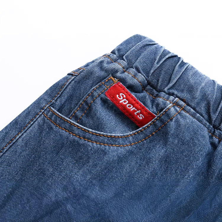 Children's Summer Boy's Denim Shorts Middle Big Cropped Children's Pants