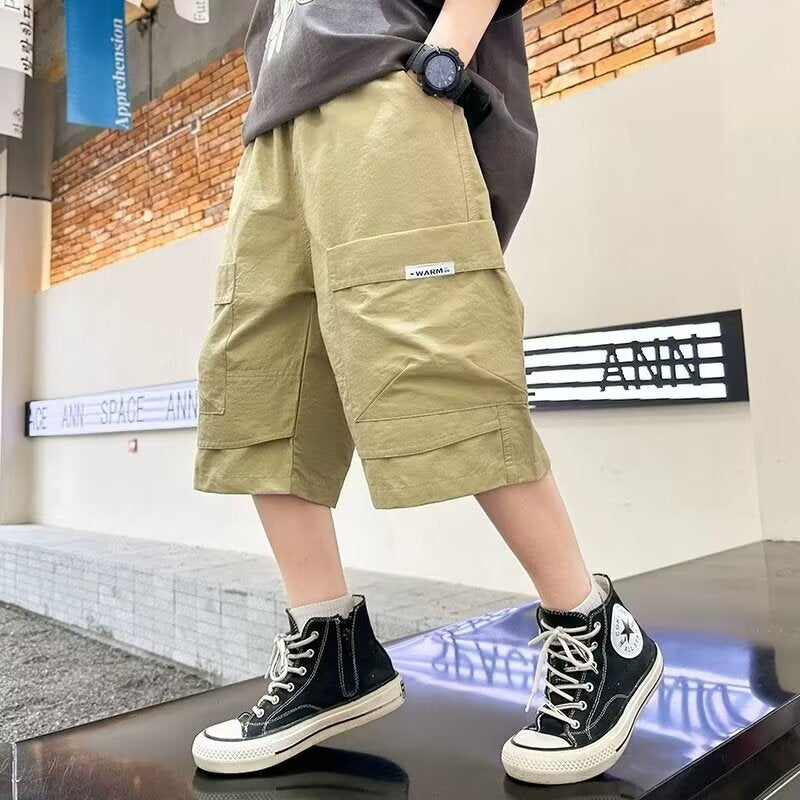 Children's Summer Thin Shorts Middle Western Style Medium Big Children's Pants
