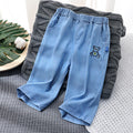 Children's Denim Cropped Summer Lightweight Korean Embroidery Children's Pants