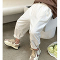 Children's Summer Clothing Thin Trousers Medium Big White Fashionable Cropped Children's Pants