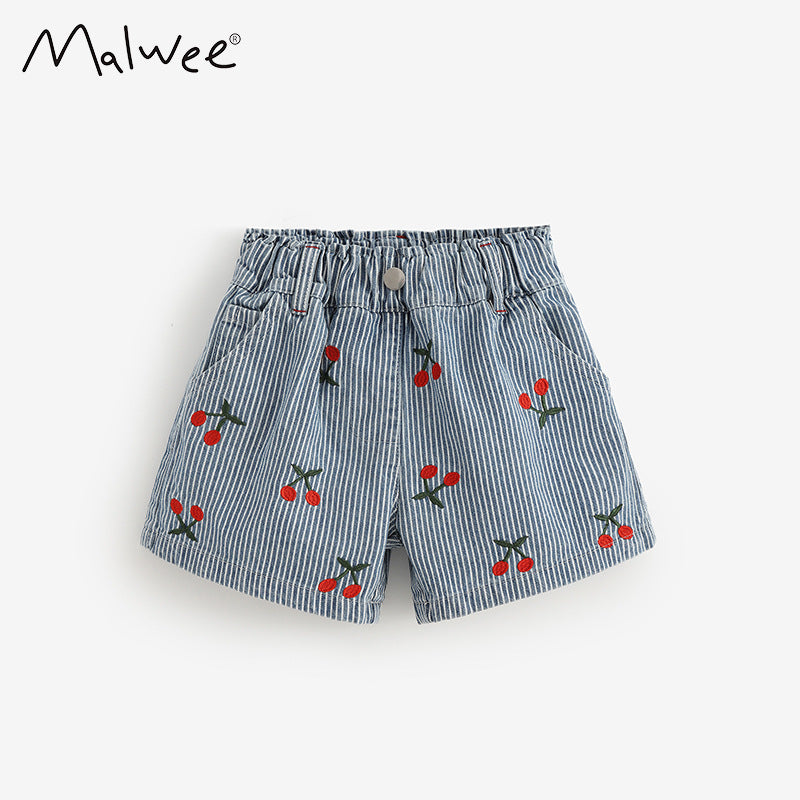 Jeans Summer Elastic Waist Shorts Western Children's Pants