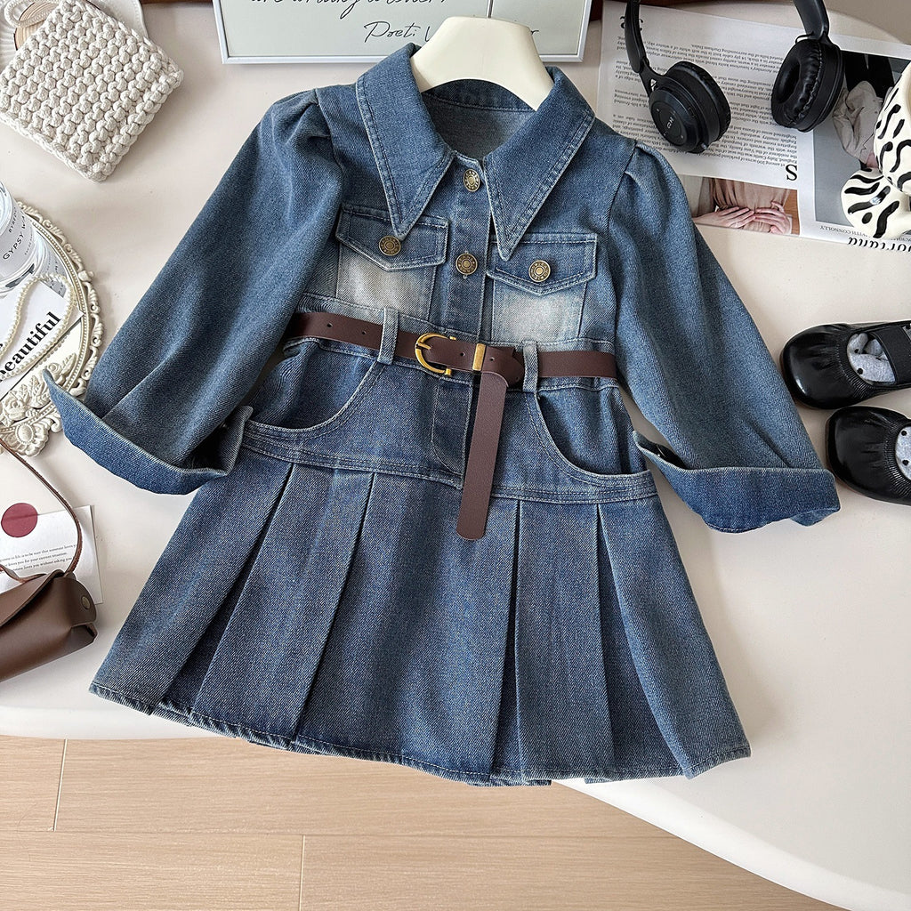 Classic Children's Autumn Denim Korean Princess Children's Dress