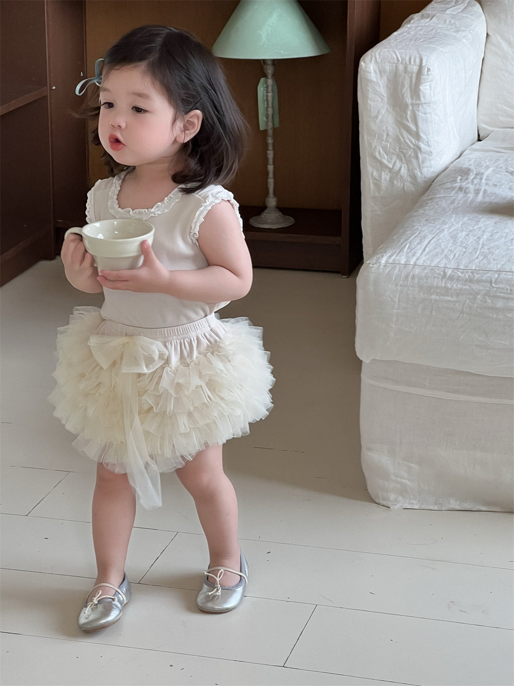 Children's Thin Skirt Clothing Korean Style Lace T-shirt Children's Suit