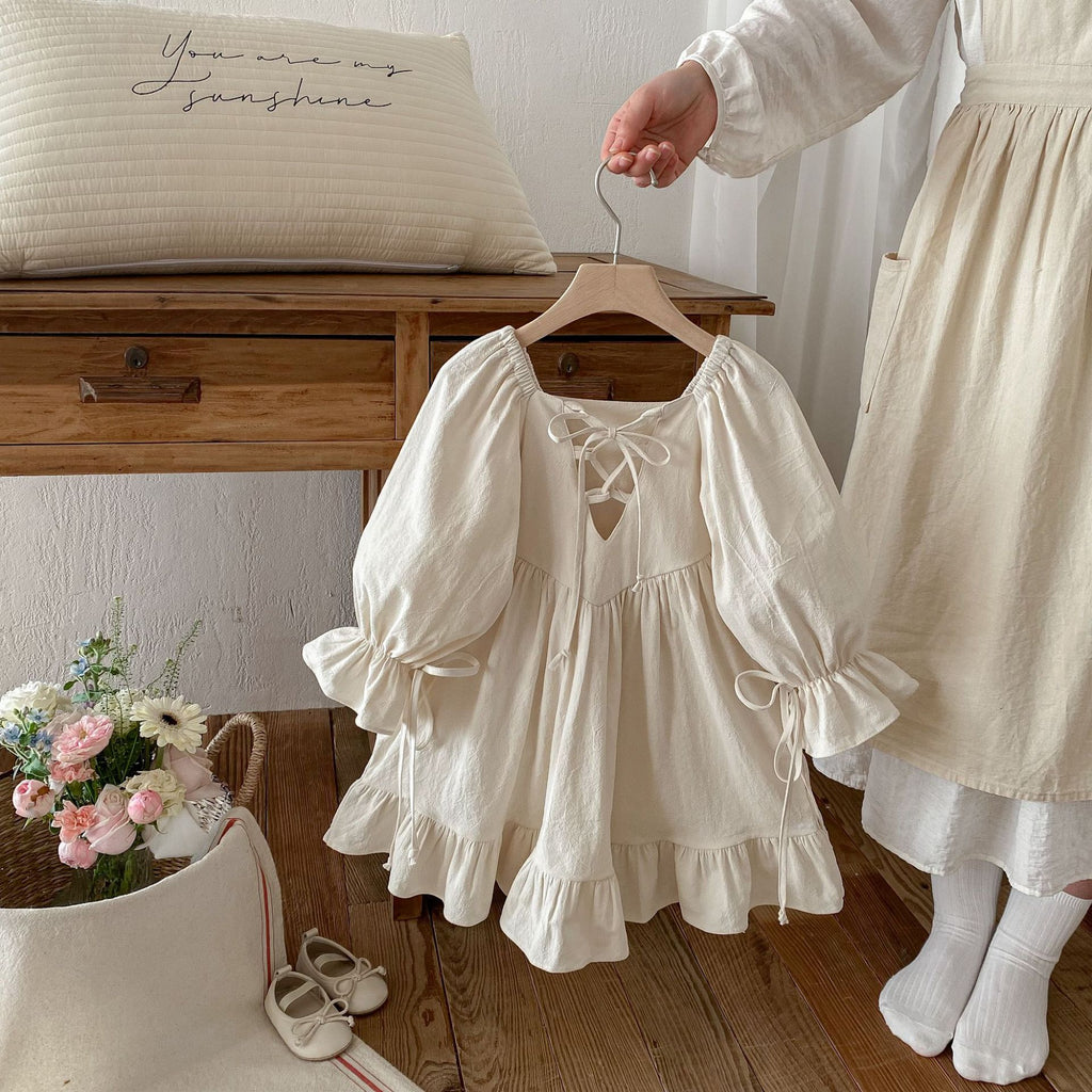 Bow Backless Princess Lolita Ruffled Skirt Children's Dress