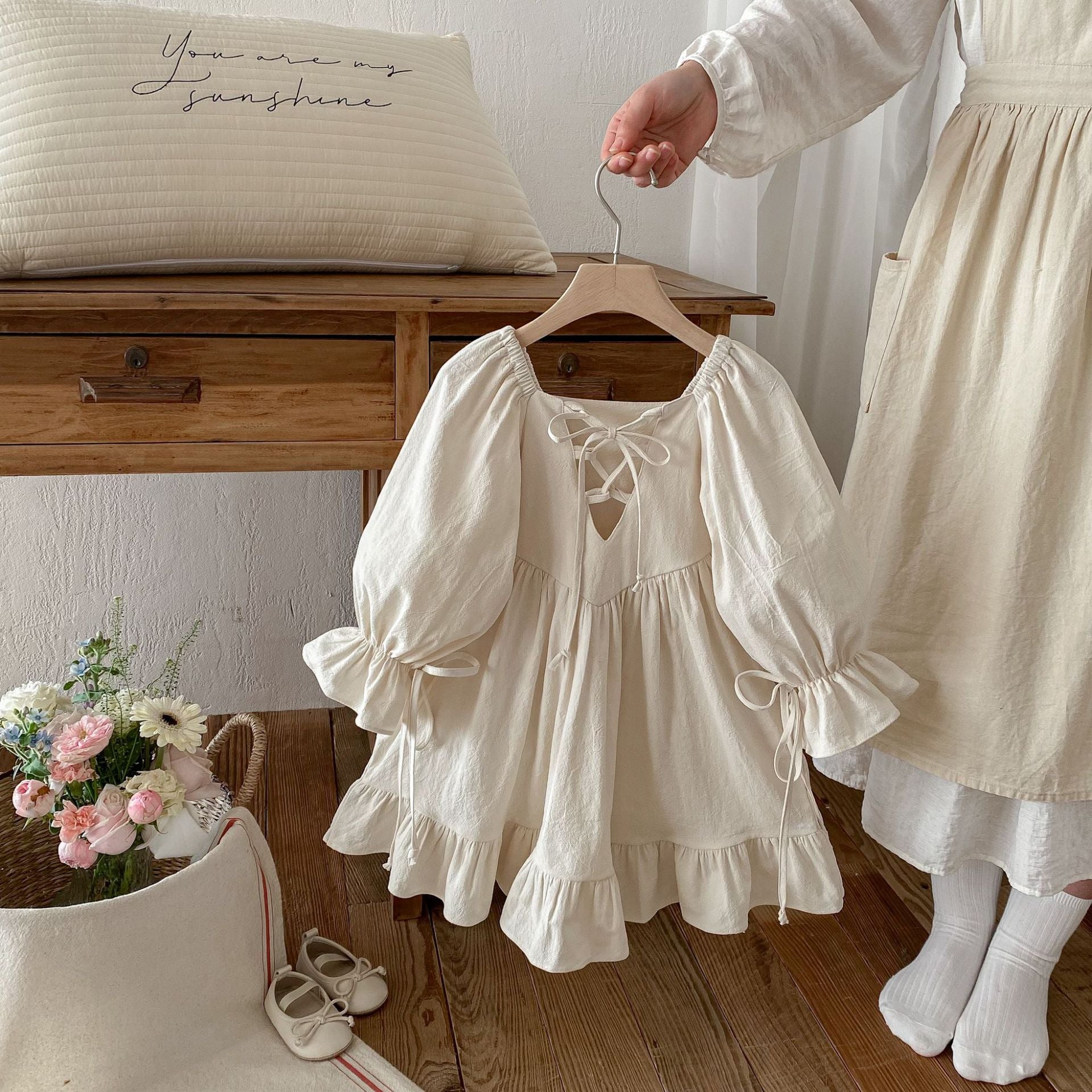 Bow Backless Princess Lolita Ruffled Skirt Children's Dress