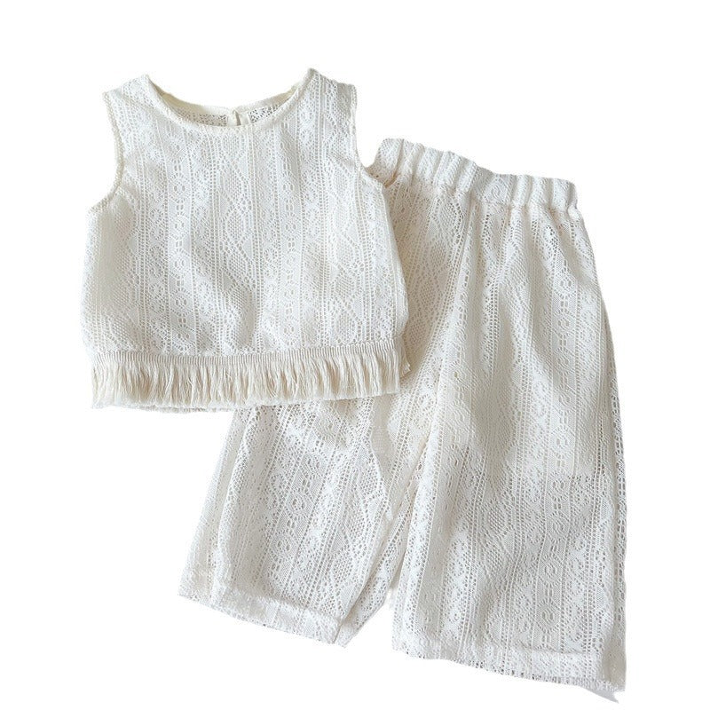 Hollow Western Knitted Breathable Vest Fashionable Children's Suit