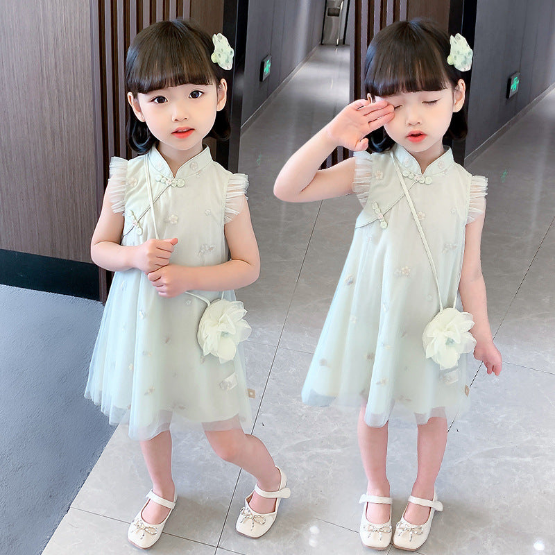 Clothing Summer Retro Thin Lace Ethnic Style Princess Skirt Children's Dress
