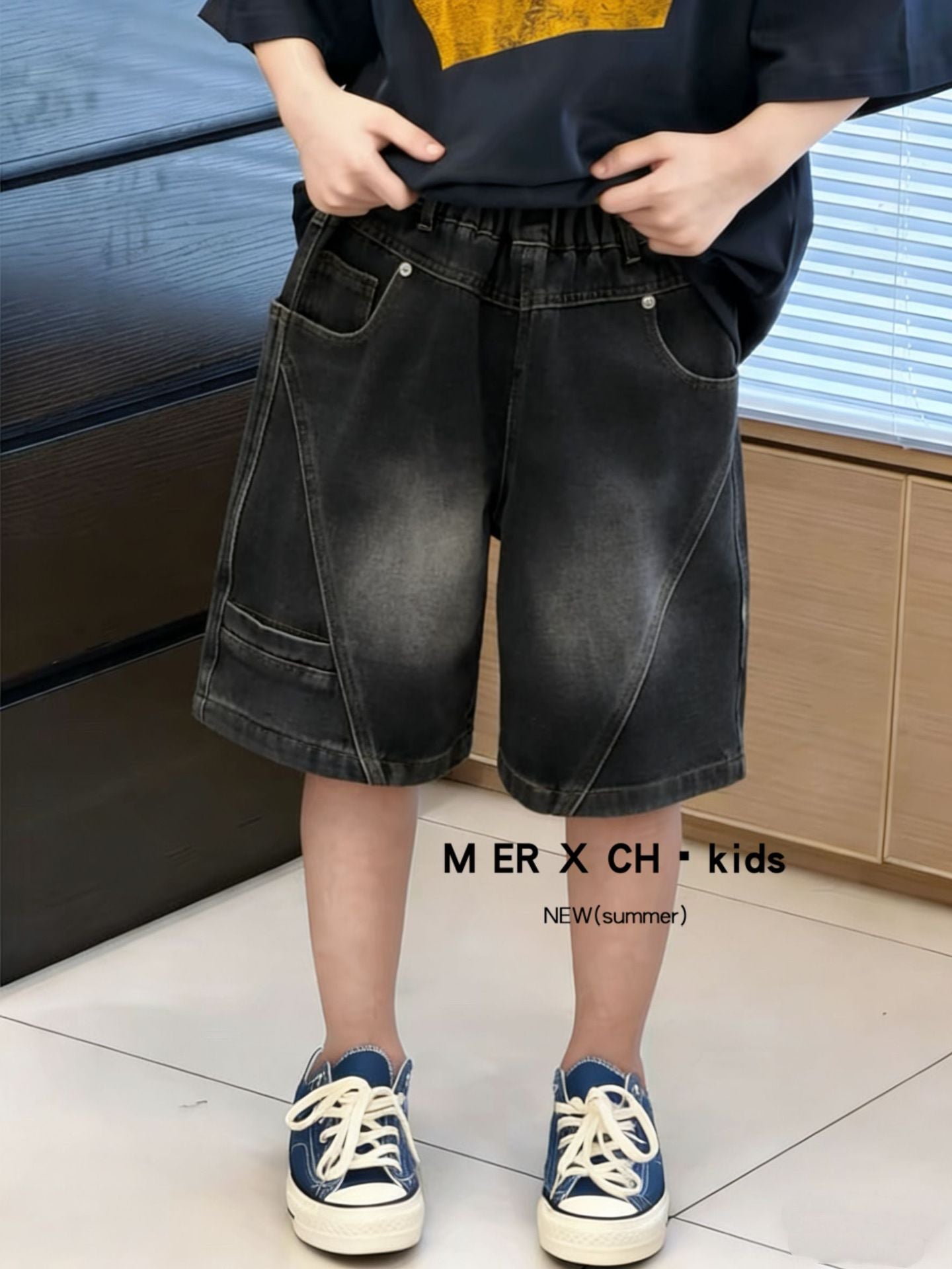 Retro American Trendy Wild Casual Denim Children's Pants