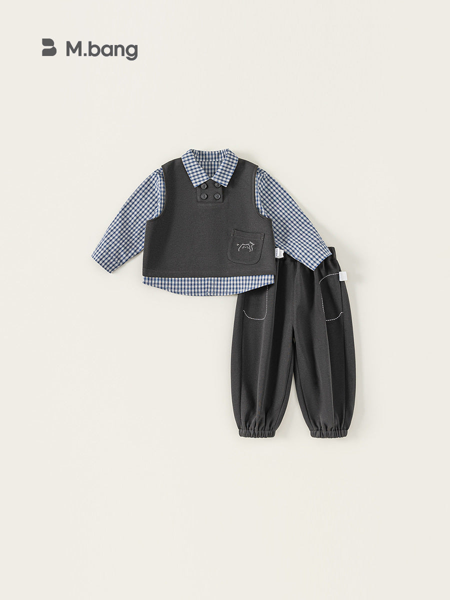 Three-piece Collection Korean Style Clothes Boys Children's Suit