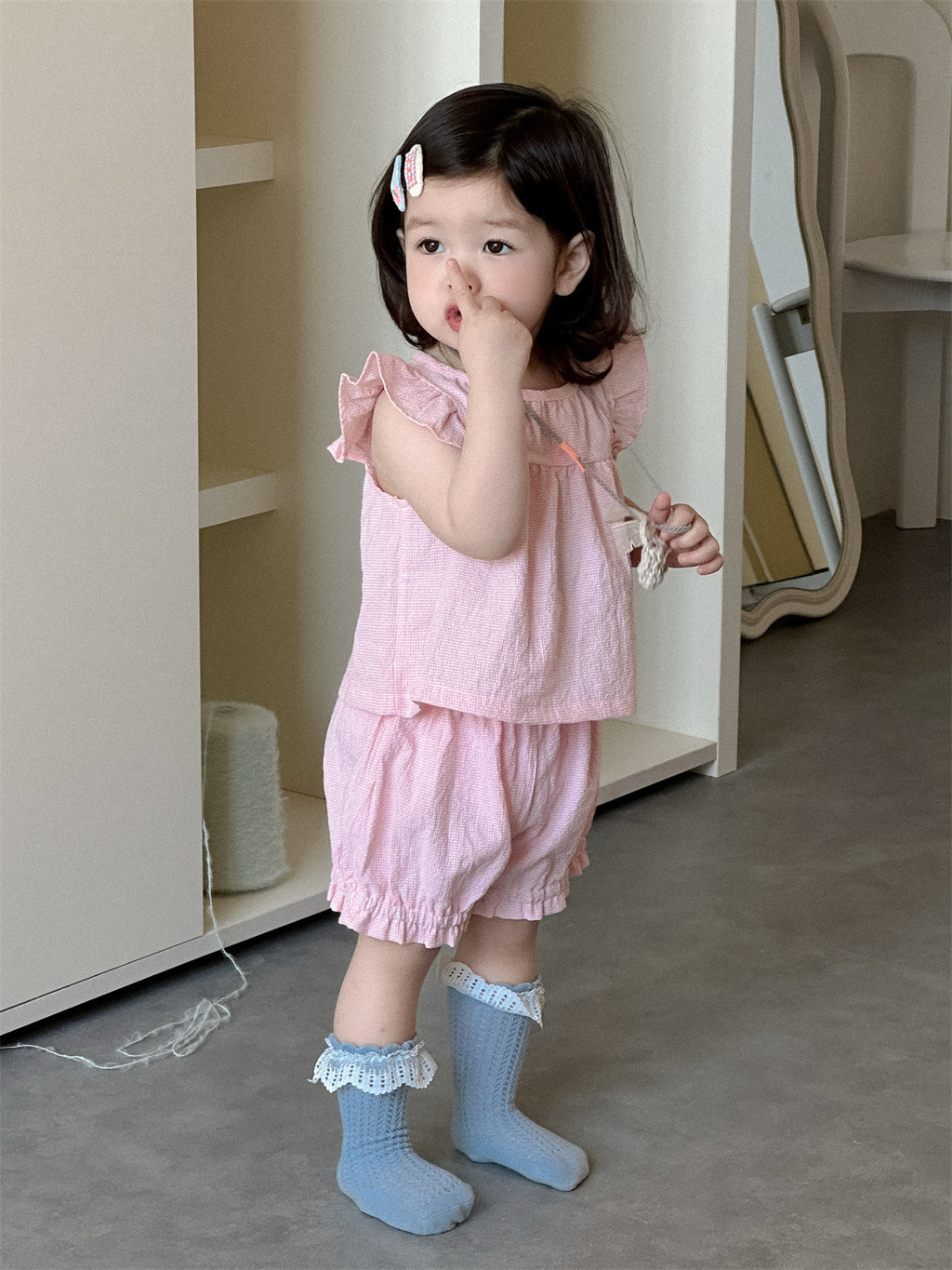 Children's Summer Clothes Thin Clothing Korean Style Fungus Shoulder Sleeveless Children's Suit